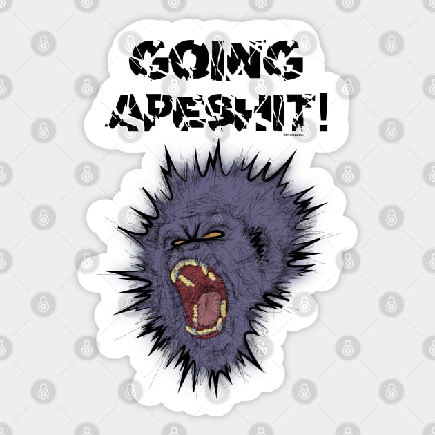 Going Apeshit! Sticker by AlterAspect